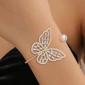 Glitter Crystal Bracelet Rhinestone Bracelet Gold Dainty Hollow bracelet woman